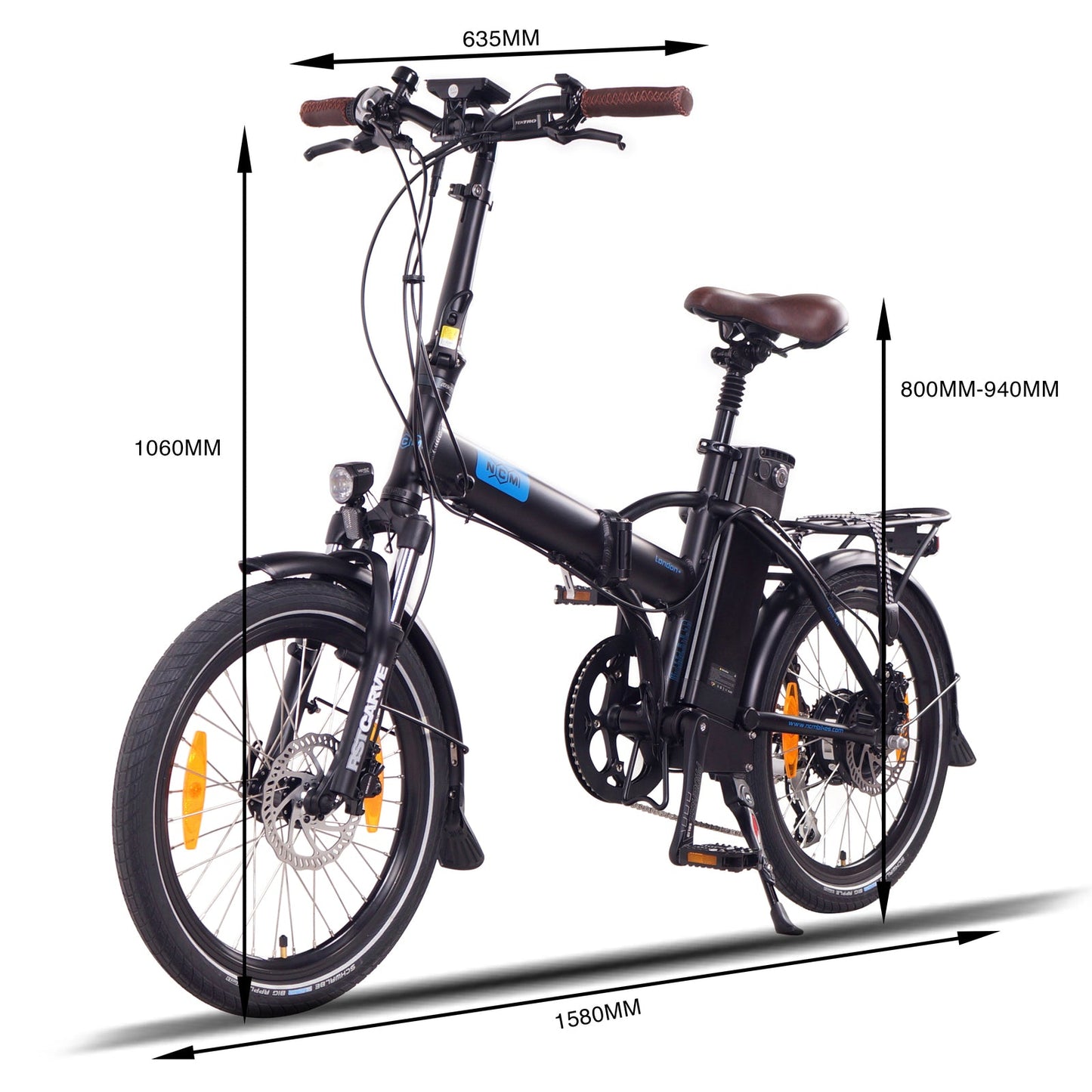 NCM London Plus Folding eBike BLACK