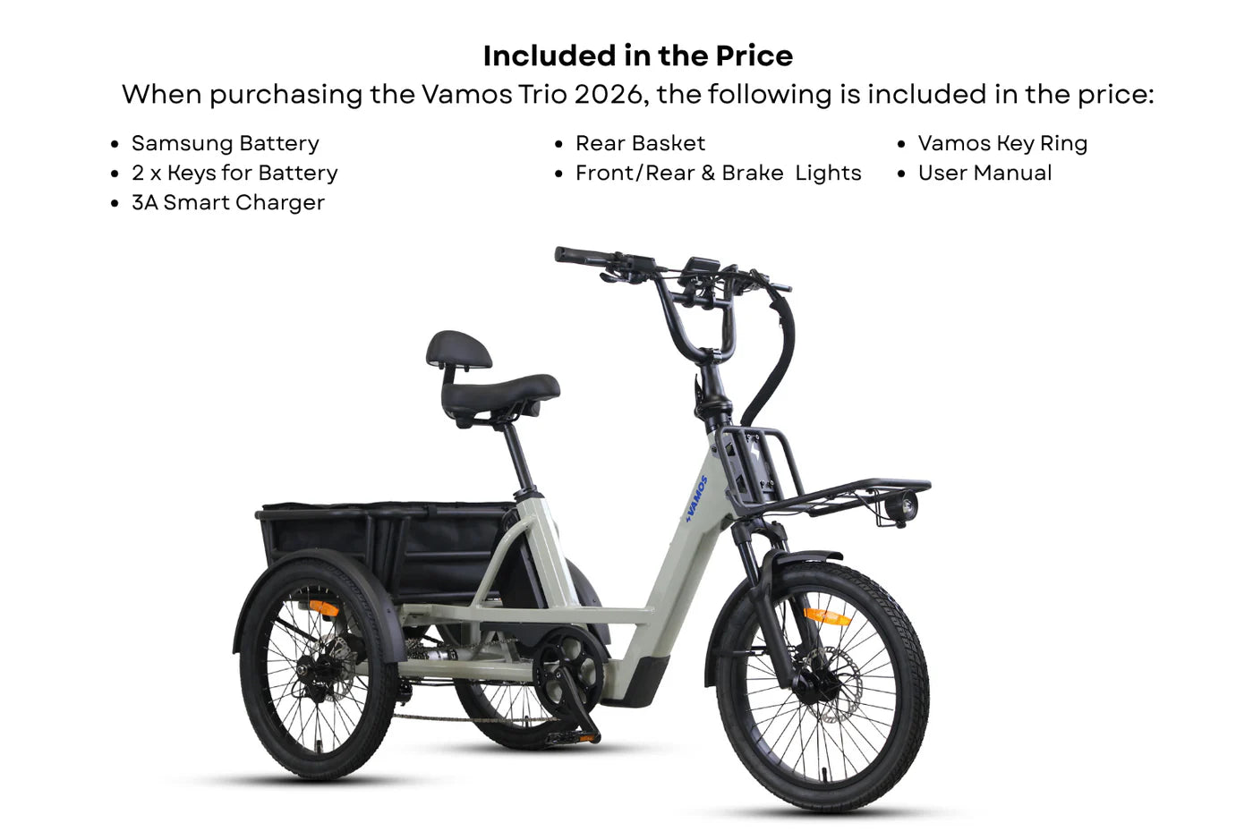 Vamos Trio Pre-Order – 3 Wheel Electric Trike